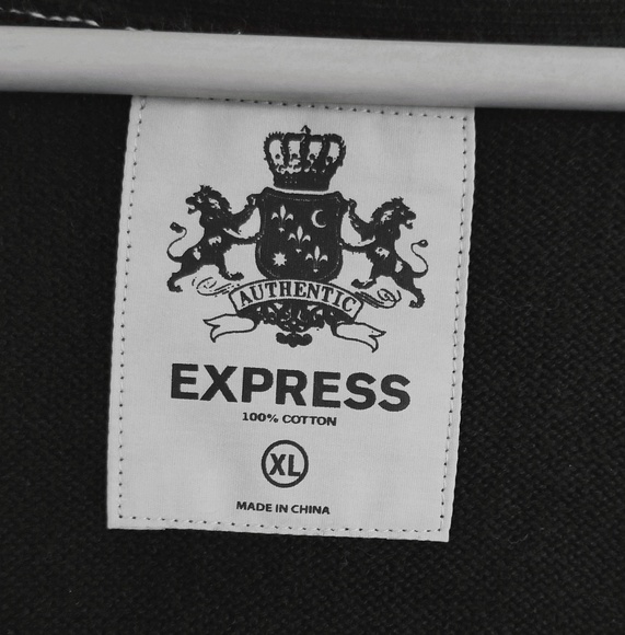 EXPRESS MEN'S BUTTON CARDIGAN (BLACK) - Picture 3 of 3